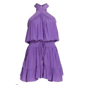 Ramy Brook NWT Ziggy Halter Short Dress Passion Purple Women's Summer Vacation